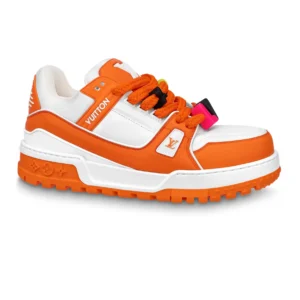 LOUIS VUITTON LV TRAINER MAXI SNEAKERS IN ORANGE AND WHITE – LSVT334