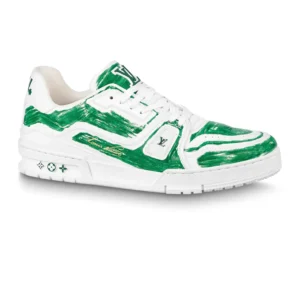 LOUIS VUITTON TRAINER SNEAKERS IN GREEN AND WHITE – LSVT342