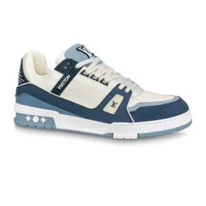 LOUIS VUITTON TRAINER SNEAKERS IN WHITE AND BLUE – LSVT330