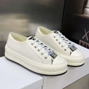 WALK'N'DIOR PLATFORM SNEAKERS UNISEX CANVAS WHITE – CD191