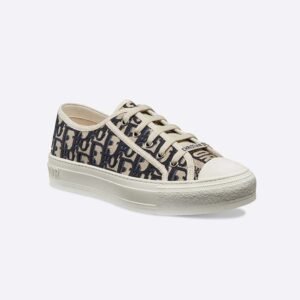 WALK'N'DIOR SNEAKERS WOMEN OBLIQUE EMBROIDERED COTTON BLUE – CD159
